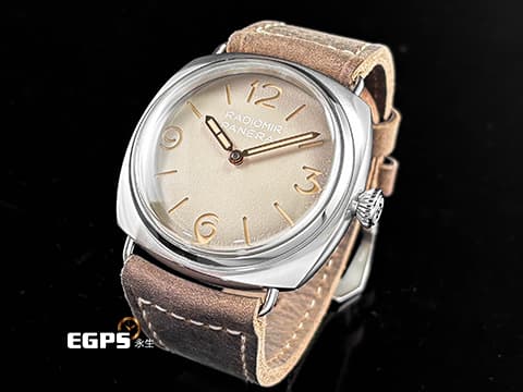 PANERAI 沛納海 Radiomir 3 Day 三日鍊 PAM01350 PAM1350 不鏽鋼材質 漸變米色面盤 2025年保卡 手動上鍊 45mm