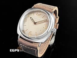 PANERAI 沛納海 Radiomir 3 Day 三日鍊 PAM01350 PAM1350 不鏽鋼材質 <font color=#fdf8aa>漸變米色面盤</font> <font color=#ff0000>2025年保卡</font> 手動上鍊 45mm