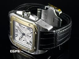 CARTIER 卡地亞 SANTOS 100 XL 大型款 W20091X7  山度士 計時碼錶 18K玫瑰金及不鏽鋼材質 半金款&nbsp;自動上鍊 41x55mm