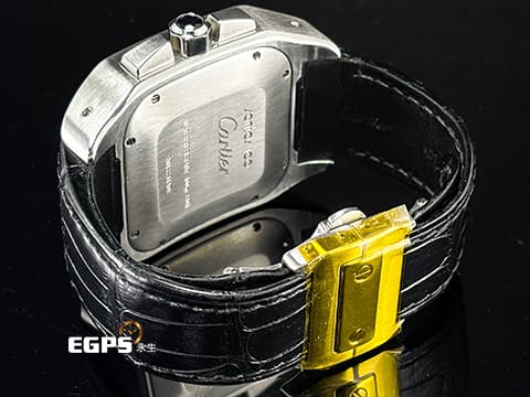 CARTIER 卡地亞 SANTOS 100 XL 大型款 W20091X7  山度士 計時碼錶 18K玫瑰金及不鏽鋼材質 半金款&nbsp;自動上鍊 41x55mm