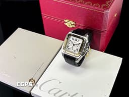 CARTIER 卡地亞 SANTOS 100 XL 大型款 W20091X7  山度士 計時碼錶 18K玫瑰金及不鏽鋼材質 半金款&nbsp;自動上鍊 41x55mm