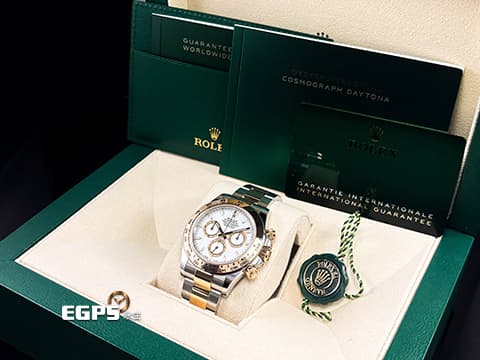 ROLEX 勞力士 Cosmograph Daytona 宇宙計時型 迪通拿 126503 白色面盤搭配金色計時圈 18K黃金 半金款 計時碼表 賽車錶 新款4131機芯 2024年保卡 自動上鍊 40mm