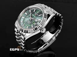 ROLEX 勞力士 Sky-Dweller 蠔式 天行者 336934 <font color="#00fa9a">最新9002機芯 薄荷綠色面盤</font> 沙羅系統 年曆錶 兩地時區 經典三角坑紋錶圈 <font color="#FF0000">2025年保卡 紀念型（Jubilee）五銖錶帶</font> 自動上鍊 42mm