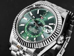 ROLEX 勞力士 Sky-Dweller 蠔式 天行者 336934 <font color="#00fa9a">最新9002機芯 薄荷綠色面盤</font> 沙羅系統 年曆錶 兩地時區 經典三角坑紋錶圈 <font color="#FF0000">2025年保卡 紀念型（Jubilee）五銖錶帶</font> 自動上鍊 42mm