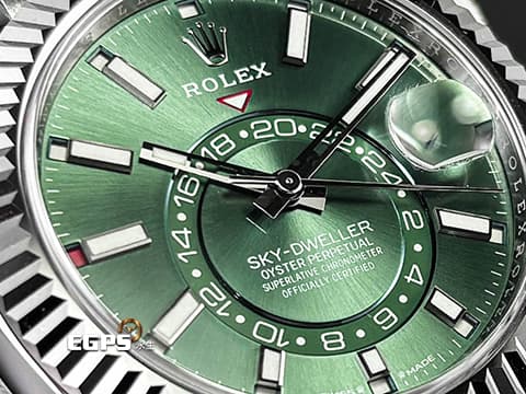 ROLEX 勞力士 Sky-Dweller 蠔式 天行者 336934 最新9002機芯 薄荷綠色面盤 沙羅系統 年曆錶 兩地時區 經典三角坑紋錶圈 2025年保卡 紀念型（Jubilee）五銖錶帶 自動上鍊 42mm