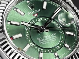 ROLEX 勞力士 Sky-Dweller 蠔式 天行者 336934 <font color="#00fa9a">最新9002機芯 薄荷綠色面盤</font> 沙羅系統 年曆錶 兩地時區 經典三角坑紋錶圈 <font color="#FF0000">2025年保卡 紀念型（Jubilee）五銖錶帶</font> 自動上鍊 42mm