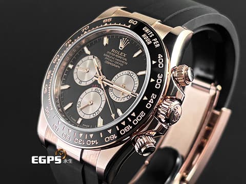 ROLEX 勞力士 Cosmograph Daytona 宇宙計時型 迪通拿 126515LN 計時碼表&nbsp;亮黑色錶面搭配日亮金計時盤&nbsp;18K永恆玫瑰金材質 陶瓷錶圈&nbsp;2024年保卡 自動上鍊 40mm