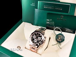 ROLEX 勞力士 Cosmograph Daytona 迪通拿 126505G 鍊帶款 126505 計時碼表 永恆玫瑰金 <font color="#FF0000"> 2025年保卡 保有部分原廠膠膜</font>  <font color="#f1e1b5">亮黑色及日亮金色錶面盤 原廠鑽石時標</font> 自動上鍊 40mm