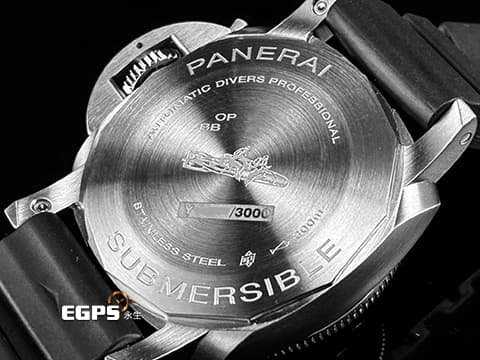 PANERAI 沛納海 Luminor Submersible PAM2683 PAM02683 三日鍊 不鏽鋼材質 黑色面盤 藍色小秒針 2025年保卡&nbsp;潛水錶 自動上鍊 42mm