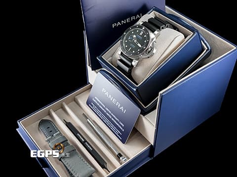PANERAI 沛納海 Luminor Submersible PAM2683 PAM02683 三日鍊 不鏽鋼材質 黑色面盤 藍色小秒針 2025年保卡&nbsp;潛水錶 自動上鍊 42mm
