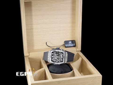 Hublot 宇舶 Spirit Of Big Bang Titanium 42 大爆炸 靈魂系列 642.NX.0170.RX 鈦金屬材質 鏤空面盤 計時碼表 酒桶型  2026年電子保單 自動上鍊 42mm