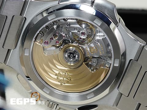 Patek Philippe 百達翡麗 PP錶 Nautilus Travel Time Flyback Chronograph 金鷹 鸚鵡螺 5990/1A-011&nbsp;藍色漸層橫條紋面盤&nbsp;兩地時區 飛返 計時碼錶 不鏽鋼 新一代鋼王&nbsp;2026年保單&nbsp;自動上鏈 40.5mm