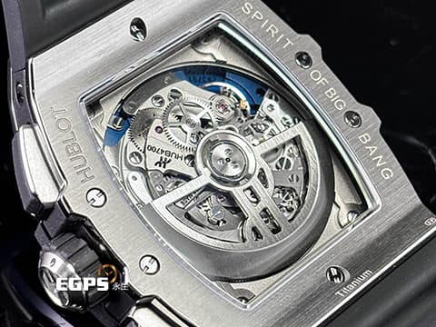 Hublot 宇舶 Spirit of Big Bang Titanium Blue 大爆炸 靈魂系列 642.NL.7170.RX 計時碼表 藍色陶瓷錶圈、鏤空面盤&nbsp;酒桶型 鈦金屬材質 2025年電子保單 自動上鍊 42mm