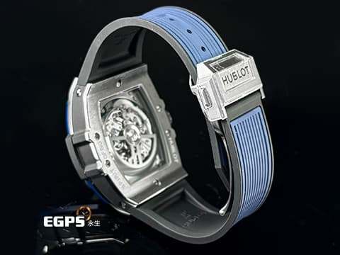 Hublot 宇舶 Spirit of Big Bang Titanium Blue 大爆炸 靈魂系列 642.NL.7170.RX 計時碼表 藍色陶瓷錶圈、鏤空面盤&nbsp;酒桶型 鈦金屬材質 2025年電子保單 自動上鍊 42mm