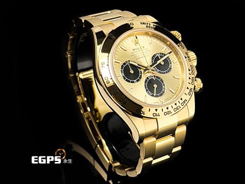 ROLEX 勞力士 Cosmograph Daytona 宇宙計時型 迪通拿 126508 金色熊貓 余文樂面盤 18K黃金材質 計時碼表 最新4131機芯 2025年保卡 賽車錶 自動上鍊 40mm