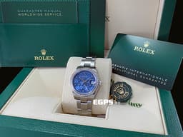 ROLEX 勞力士 Datejust 31 經典 蠔式日誌型 278384 <font color="#2894FF">天藍色花朵圖案面盤</font> DJ31&nbsp;<font color="#FF00FF">原廠鑲鑽錶圈</font> <font color="#ff0000">2025年保卡 蠔式（Oyster）三節錶帶</font> 自動上鍊 31mm