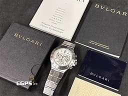 BVLGARI 寶格麗 BULGARI Diagono系列 Tachymetric Chronograph 計時碼錶 CH40STA 不鏽鋼材質 <font color="#05f0f0">灰白熊貓計時面盤</font>&nbsp;自動上鍊 40mm