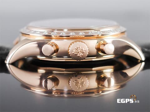 Patek Philippe 百達翡麗 PP錶 Complications Annual Calendar 複雜功能時計 飛返 計時碼表 年曆錶 5961R-010 18K玫瑰金材質 原廠鑲嵌長方形鑽石錶圈、錶扣、時標 2016年保單&nbsp;自動上鍊 40.5mm