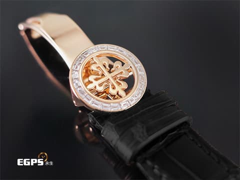 Patek Philippe 百達翡麗 PP錶 Complications Annual Calendar 複雜功能時計 飛返 計時碼表 年曆錶 5961R-010 18K玫瑰金材質 原廠鑲嵌長方形鑽石錶圈、錶扣、時標 2016年保單&nbsp;自動上鍊 40.5mm