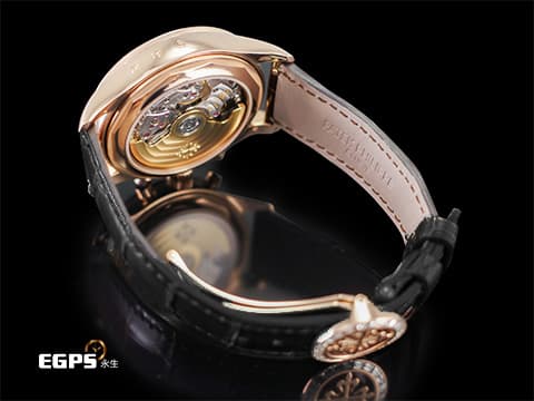 Patek Philippe 百達翡麗 PP錶 Complications Annual Calendar 複雜功能時計 飛返 計時碼表 年曆錶 5961R-010 18K玫瑰金材質 原廠鑲嵌長方形鑽石錶圈、錶扣、時標 2016年保單&nbsp;自動上鍊 40.5mm