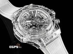 Hublot 宇舶 BIG BANG Unico 大爆炸 三日鍊 飛返計時碼錶 441.JX.4802.RT <font color="#05f0f0">拋光藍寶石水晶材質錶殼 原廠特殊水晶材質錶盒</font> 鏤空面盤 <font color="#ff0000">2025年保單 限量500支</font>&nbsp;自動上鍊 42mm