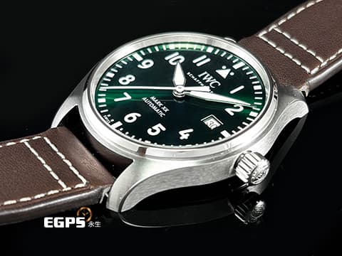 IWC 萬國 Pilot's Mark XX 飛行員 馬克二十 IW328205 綠色面盤 5日鍊&nbsp;大三針 不鏽鋼 2026年保卡 EasX-CHANGE錶帶更換系統 飛行錶 自動上鍊 40mm