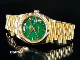ROLEX 勞力士 DAY-DATE 40 DD 蠔式星期日曆型 228238 <font color="#fff194">18黃金材質 18K黃金羅馬數字時標</font> <font color="#43dc38">綠色面盤 賭桌綠在手，勝率跟你走</font> <font color="#ff0000">2026年保卡</font> 自動上鏈 40mm