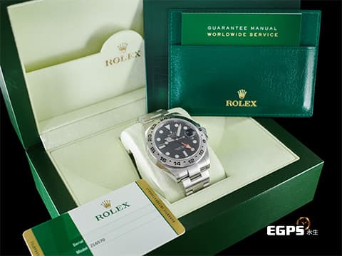 ROLEX 勞力士 EXPLORER II 216570 探險家2型 GMT 兩地時區 橘色兩地時間指針 2017年保卡&nbsp;自動上鍊 42mm