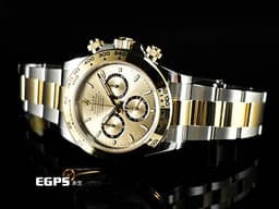 ROLEX 勞力士 Cosmograph Daytona 迪通拿 126503 不鏽鋼及18K黃金半金款 計時碼表 <font color="#FF0000">2025年保卡</font> <font color="#f1e1b5">金色面盤搭配黑圈色計時盤</font> 自動上鍊 40mm