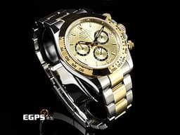ROLEX 勞力士 Cosmograph Daytona 迪通拿 126503 不鏽鋼及18K黃金半金款 計時碼表 <font color="#FF0000">2025年保卡</font> <font color="#f1e1b5">金色面盤搭配黑圈色計時盤</font> 自動上鍊 40mm