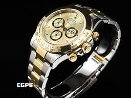 ROLEX 勞力士 Cosmograph Daytona 迪通拿 126503 不鏽鋼及18K黃金半金款 計時碼表 <font color="#FF0000">2025年保卡</font> <font color="#f1e1b5">金色面盤搭配黑圈色計時盤</font> 自動上鍊 40mm