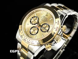 ROLEX 勞力士 Cosmograph Daytona 迪通拿 126503 不鏽鋼及18K黃金半金款 計時碼表 <font color="#FF0000">2025年保卡</font> <font color="#f1e1b5">金色面盤搭配黑圈色計時盤</font> 自動上鍊 40mm