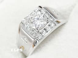 天然真鑽 鑽石戒指 鑽戒 白K金 主石重 1.05CT 男戒 豪華配鑽 天然鑽石 K金鑽戒 男戒 K金鑽戒