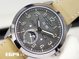 Patek philippe 百達翡麗 Calatrava Annual Calendar Travel Time 複雜功能時計 5326G-001 18K白金材質 <font color="#ffff00">漸層炭灰色不規則紋理面盤 年曆錶 二地時間 月相盈虧</font> <font color="#FF0000"> 2023年保單 </font>  巴黎釘紋飾錶殼 5326 自動上鍊 41 mm