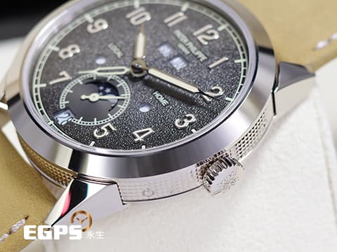 Patek philippe 百達翡麗 Calatrava Annual Calendar Travel Time 複雜功能時計 5326G-001 18K白金材質 漸層炭灰色不規則紋理面盤 年曆錶 二地時間 月相盈虧  2023年保單   巴黎釘紋飾錶殼 5326 自動上鍊 41 mm