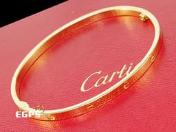 Cartier 卡地亞 LOVE 系列 18K玫瑰金 20號 經典細款 <font color="#FF0000"> 送禮首選 </font> 精品手環18K金款 750 手環 手鐲