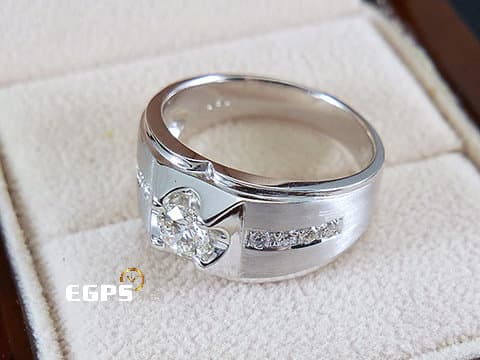 天然真鑽 鑽戒  完美王子 白K金材質 鑽石戒指 男戒 主石重0.50CT