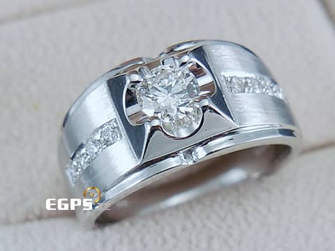 天然真鑽 鑽戒  完美王子 白K金材質 鑽石戒指 男戒 主石重0.50CT