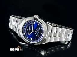 Vacheron Constantin VC 江詩丹頓 Patrimony 傳承系列 4000V/210A-B911 不鏽鋼材質&nbsp;<font color="#05f0f0">日內瓦印記 藍色面盤 月相和逆跳日曆</font> <font color="#ff0000">2024年保單 配件齊全 官方訂價：$1,520,000元</font> 自動上鍊 42.5mm