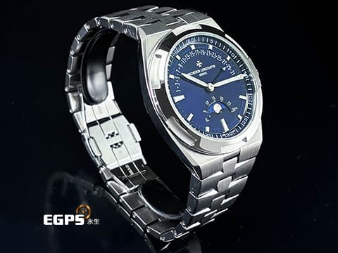 Vacheron Constantin VC 江詩丹頓 Patrimony 傳承系列 4000V/210A-B911 不鏽鋼材質&nbsp;日內瓦印記 藍色面盤 月相和逆跳日曆 2024年保單 配件齊全 官方訂價：$1,520,000元 自動上鍊 42.5mm