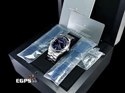 Vacheron Constantin VC 江詩丹頓 Patrimony 傳承系列 4000V/210A-B911 不鏽鋼材質&nbsp;<font color="#05f0f0">日內瓦印記 藍色面盤 月相和逆跳日曆</font> <font color="#ff0000">2024年保單 配件齊全 官方訂價：$1,520,000元</font> 自動上鍊 42.5mm