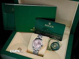 ROLEX 勞力士 Lady-Datejust 28 蠔式日誌型 279160 <font color=#FFC0CB>粉紅色面盤 羅馬數字時標</font> 經典 DJ28 不鏽鋼 <font color=#FF0000>2021年保卡 蠔式（Oyster）三節板帶</font> 自動上鍊 28mm