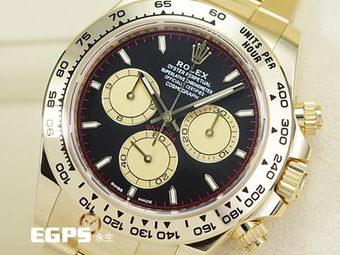 ROLEX 勞力士 Cosmograph Daytona 宇宙計時型 迪通拿 126508 計時碼表 醇黑色面搭配香檳色計時盤 Paul Newman 保羅紐曼 18K黃金 小怪獸  新款4131機芯 2025年保單 賽車錶 自動上鍊 40mm