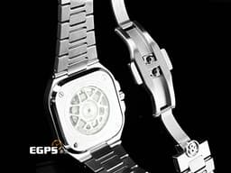BELL&amp;ROSS 柏萊士 URBAN系列 BR 05 GMT SKY BLUE 不鏽鋼鍊帶款 BR05 GMT 兩地時間 <font color="#70cce1">冰藍色面盤</font> <font color="#FF0000"> 2025年保單 </font>自動上鍊 41mm