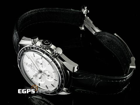 OMEGA 歐米茄 Speedmaster Moonwatch Professional 超霸 專業 登月錶 310.63.42.50.02.001
 計時碼表 18K白金材質 太陽線紋磨砂銀色錶盤 鋁錶圈 3861機芯 市場稀少白K金超霸 2021年台灣公司貨 新錶參考訂價：1,229,000元  同軸擒縱 手上鍊 42 mm