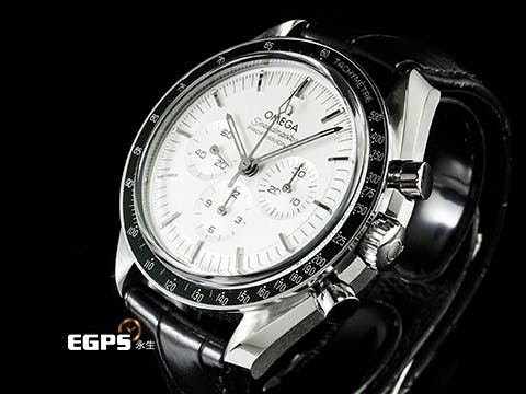 OMEGA 歐米茄 Speedmaster Moonwatch Professional 超霸 專業 登月錶 310.63.42.50.02.001
 計時碼表 18K白金材質 太陽線紋磨砂銀色錶盤 鋁錶圈 3861機芯 市場稀少白K金超霸 2021年台灣公司貨 新錶參考訂價：1,229,000元  同軸擒縱 手上鍊 42 mm