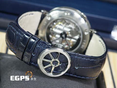 BREGUET 寶璣 Marine Alarme Musicale 航海系列 航海家 5547 TI 鬧鈴 兩地時間 日期顯示 藍色太陽紋面盤 5547TI 鈦金屬 2023年保單 自動上鍊 40mm