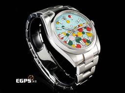 ROLEX 勞力士 Oyster 蠔式恆動 124300 OP41 不鏽鋼材質 「Celebration」由<font color="#00A600">綠、<font color="#FFD700">黃、<font color="#fa8072">珊瑚紅、<font color="FFB7DD">糖果粉、<font color="#40e0d0">綠松石藍色組成「慶典」面盤 2025年停產款</font></font></font></font></font> <font color="#FF0000">2024年保單</font> 自動上鍊 41mm
