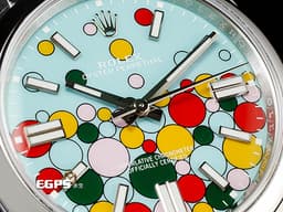 ROLEX 勞力士 Oyster 蠔式恆動 124300 OP41 不鏽鋼材質 「Celebration」由<font color="#00A600">綠、<font color="#FFD700">黃、<font color="#fa8072">珊瑚紅、<font color="FFB7DD">糖果粉、<font color="#40e0d0">綠松石藍色組成「慶典」面盤 2025年停產款</font></font></font></font></font> <font color="#FF0000">2024年保單</font> 自動上鍊 41mm