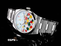 ROLEX 勞力士 Oyster 蠔式恆動 124300 OP41 不鏽鋼材質 「Celebration」由<font color="#00A600">綠、<font color="#FFD700">黃、<font color="#fa8072">珊瑚紅、<font color="FFB7DD">糖果粉、<font color="#40e0d0">綠松石藍色組成「慶典」面盤 2025年停產款</font></font></font></font></font> <font color="#FF0000">2024年保單</font> 自動上鍊 41mm
